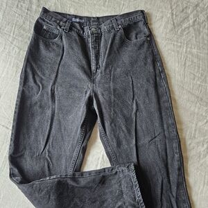 Womens Vintage Black Denim Jeans Lands End